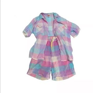VINTAGE PASTEL PLAID MATCHING SET